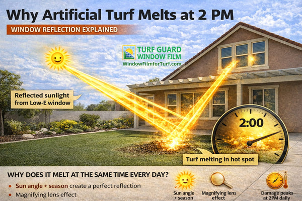 Why your turf only melts at 2 pm: angles, seasons, and the concave glass “lens” effect